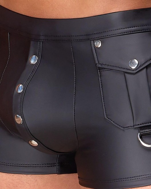 boxer homme en wetlook noir, Nek, zoom poche