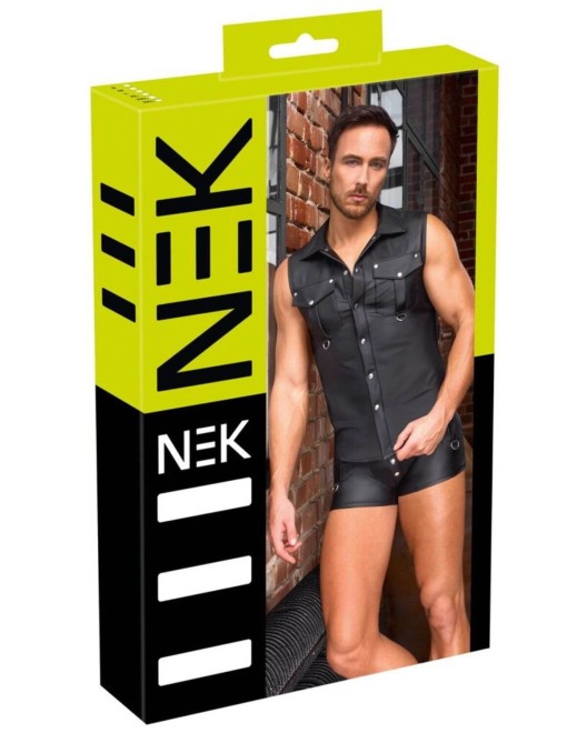 débardeur homme en wetlook noir, Nek, boîte