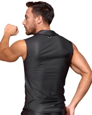débardeur homme en wetlook noir, Nek, mannequin vue dos