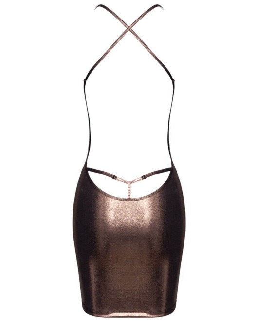 robe brillante décolletée, bronze, Cottelli Party, derrière