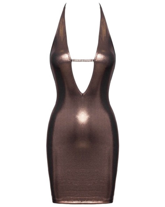 robe brillante décolletée, bronze, Cottelli Party, devant