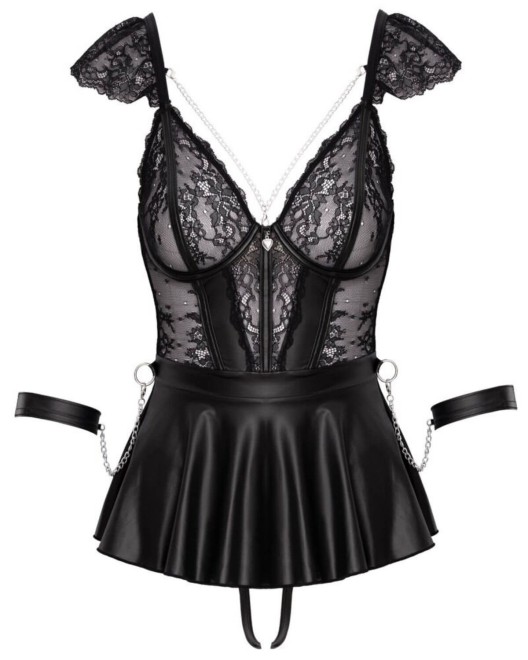 lingerie bondage babydoll avec menottes, Cottelli, devant