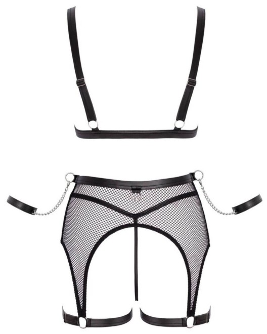 ensemble lingerie en résille, Cottelli Bondage, noir, derrière