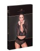 Crop top zippé manches longues, Noir Handmade, F220, boîte