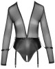 body porte-jarretelles avec menottes, Cottelli Bondage, noir, devant