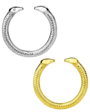anneau de pénis bijou serpent, Kiotos, argent et doré