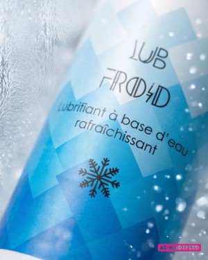 Lubrifiant à base d'eau effet froid zoom sur l'étiquette