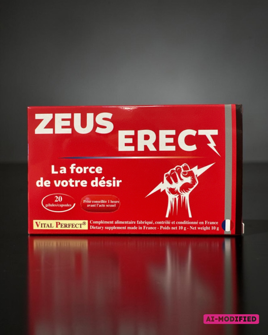 Pilule érectile, Zeus erect, présentation, photo studio