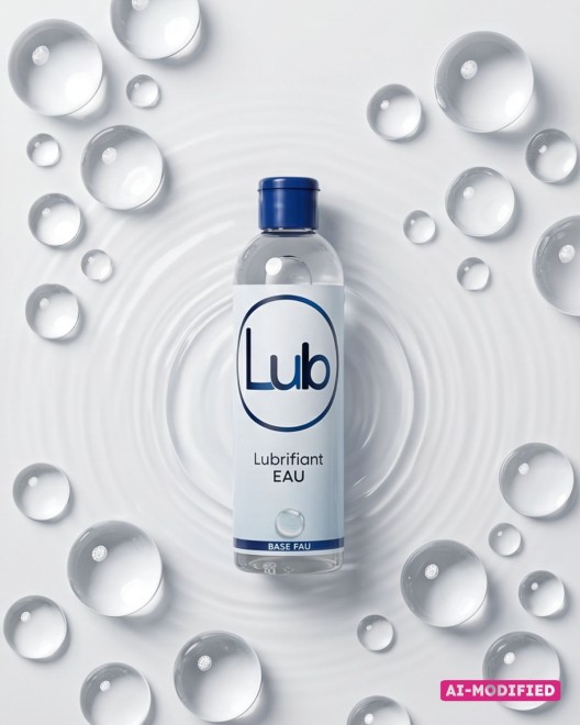 photo produit, lubrifiant, LUB, base, eau, 100ml, moyen format, effet, eau