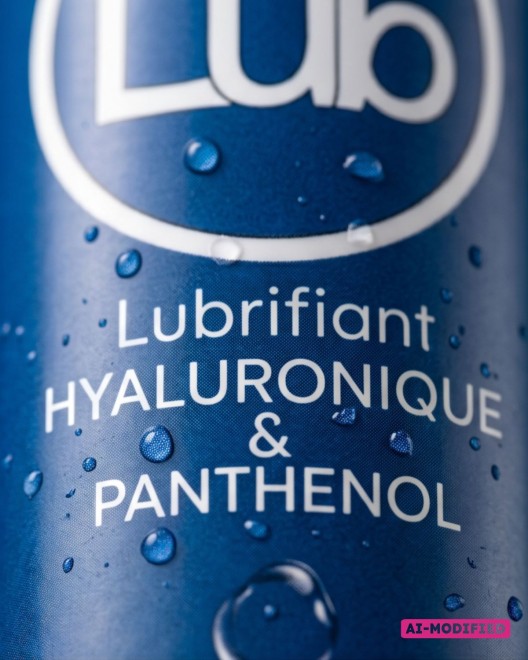Photo produit, Lubrifiant hyaluronique,panthénol, LUB,100ml, zoom, étiquette