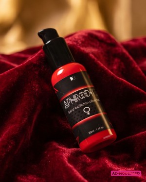 Gel d'excitation clitoridien Aphrodite, présentation produit photo studio