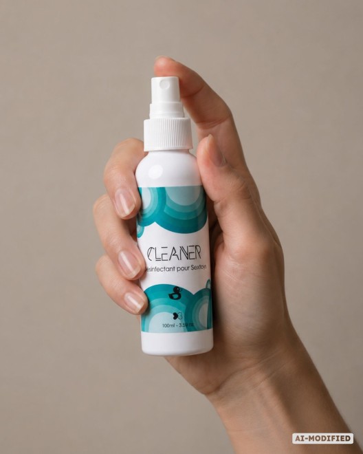 Spray Désinfectant Cleaner nettoyant sextoys présentation main