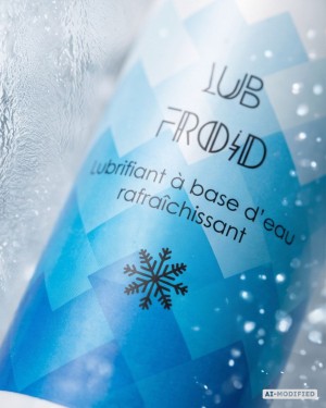 Lubrifiant à base d'eau effet froid zoom sur l'étiquette