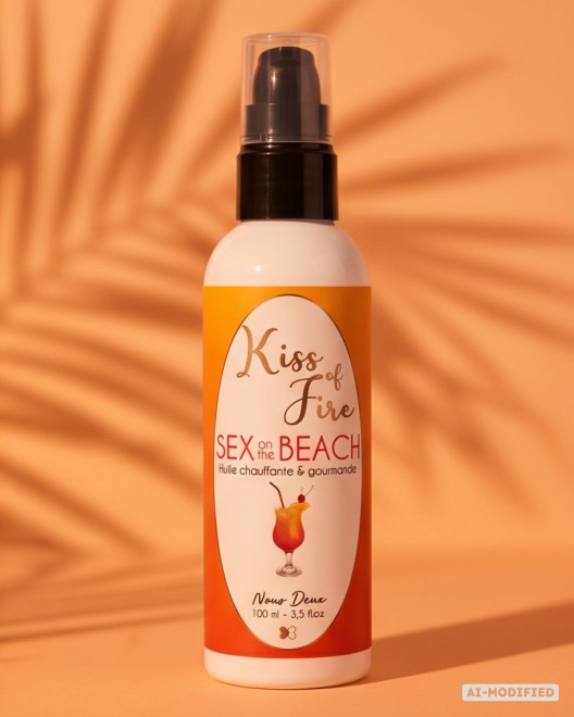 Kiss of fire,  huile de massage chauffante et gourmande parfum sex on the beach, photo d'ambiance