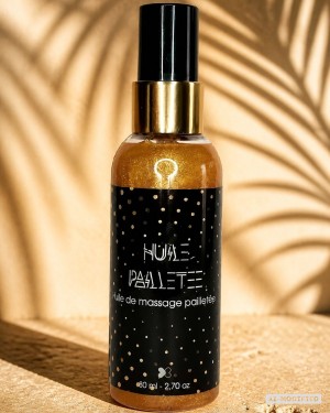 huile de massage pailleté ambiance ombragé