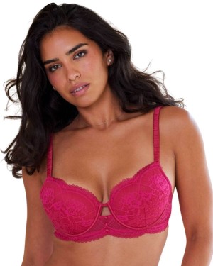 soutien-gorge à coques fines Bambie, rose framboise, Valege Lingerie, vue face