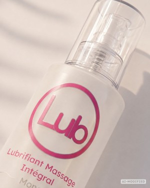 photo produit, lubrifiant, LB, Monoï, 125ml, zoom, etiquette, massage intégra