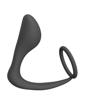 stimulateur prostatique cockring, Hard me P, noir, paradise boutik, vue de profil