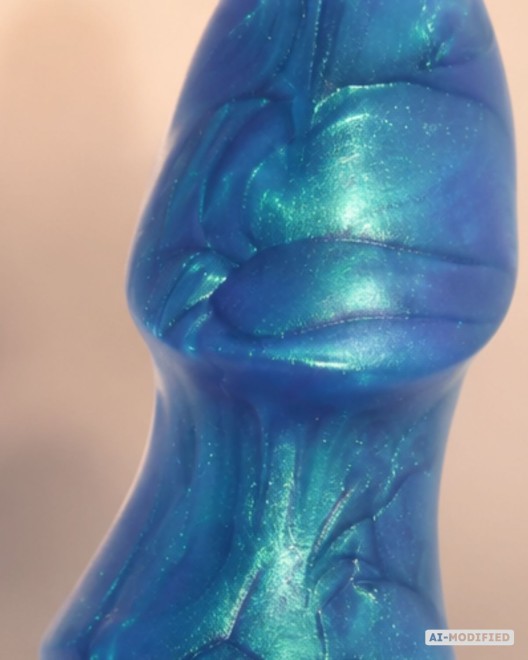 gode fantaisie ventouse, Le kraken, Paradise boutik, bleu, zoom gland