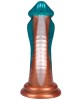 gode fantaisie serpent à ventouse, Le cobra, Paradise boutik, vert et doré, sextoy de face
