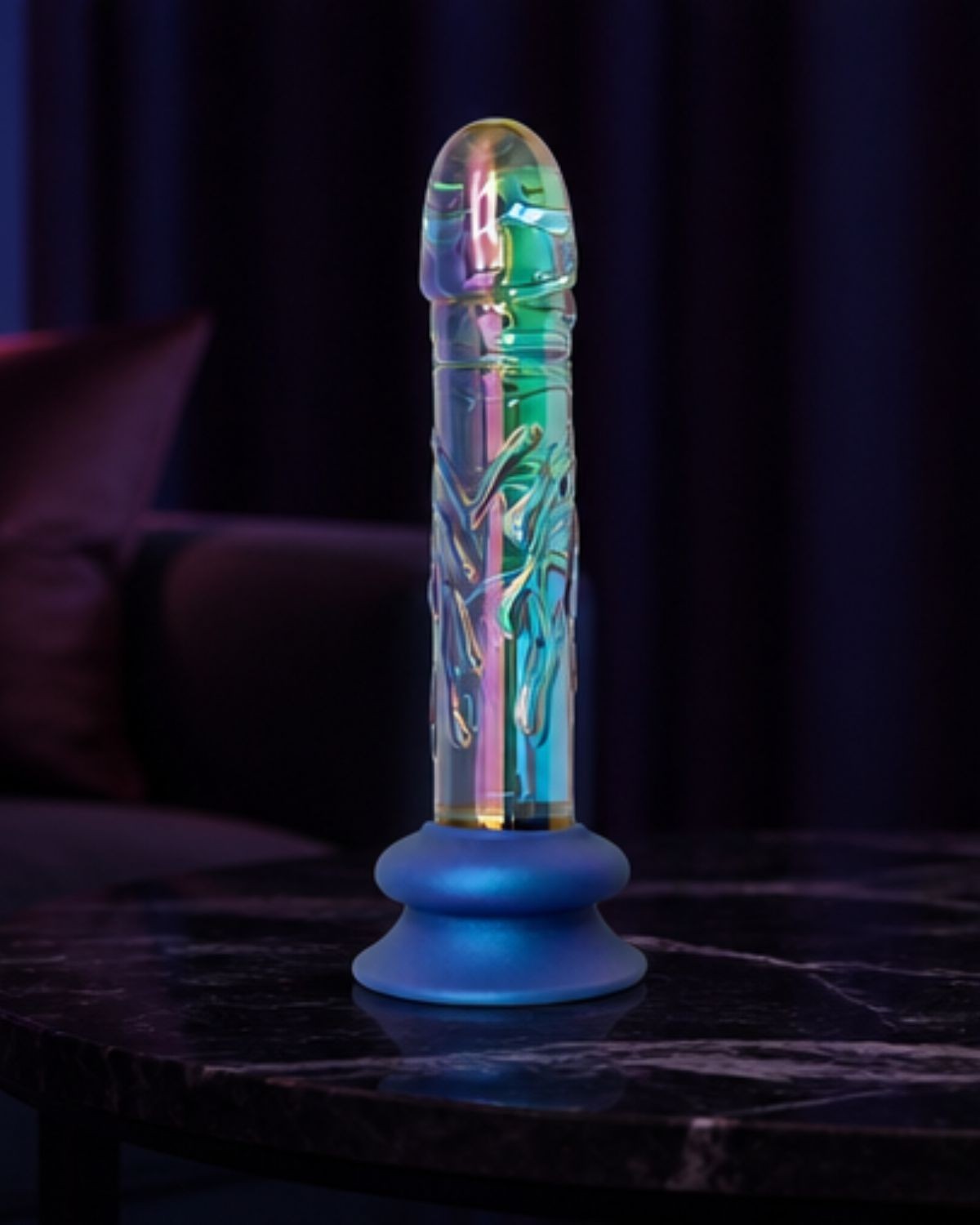 gode ventouse en verre, Glassia blue, Paradise boutik, studio