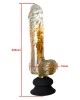 gode en verre ventouse avec testicules, Glassia flow, Paradise boutik, dimensions