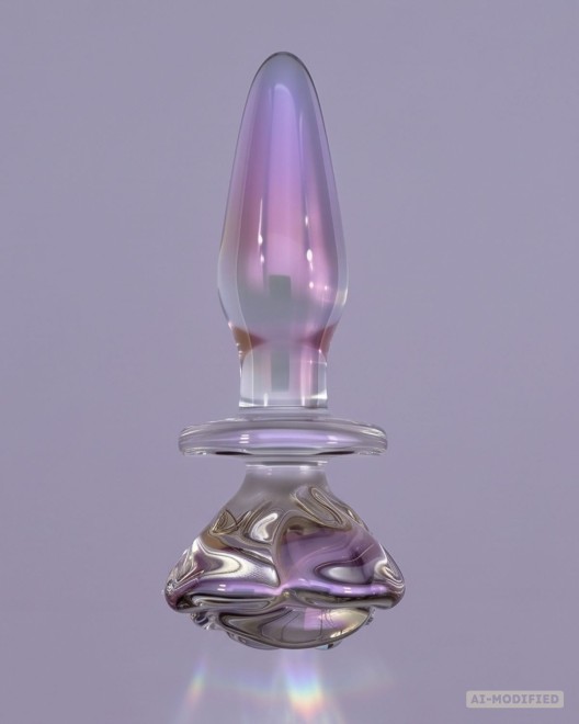plug anal en verre nacré, Glassia flora, Paradise boutik, studio