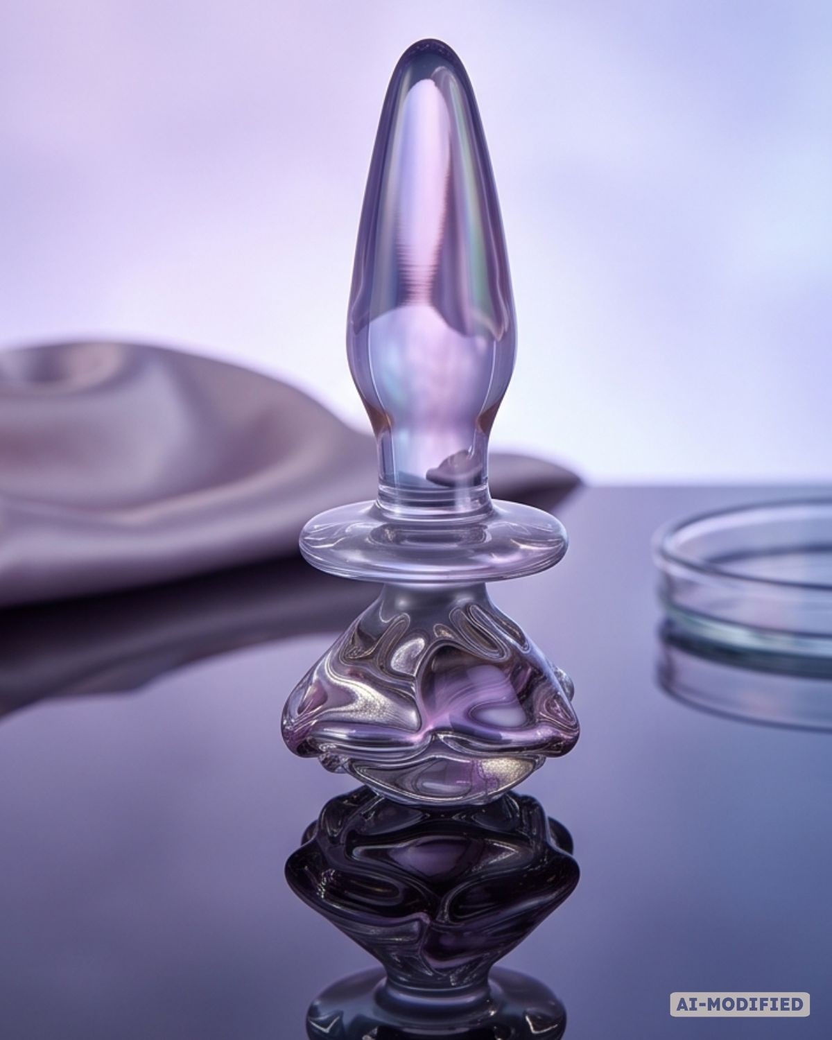 plug anal en verre nacré, Glassia flora, Paradise boutik, photo studio