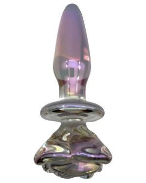 plug anal en verre nacré, Glassia flora, Paradise boutik, sextoy