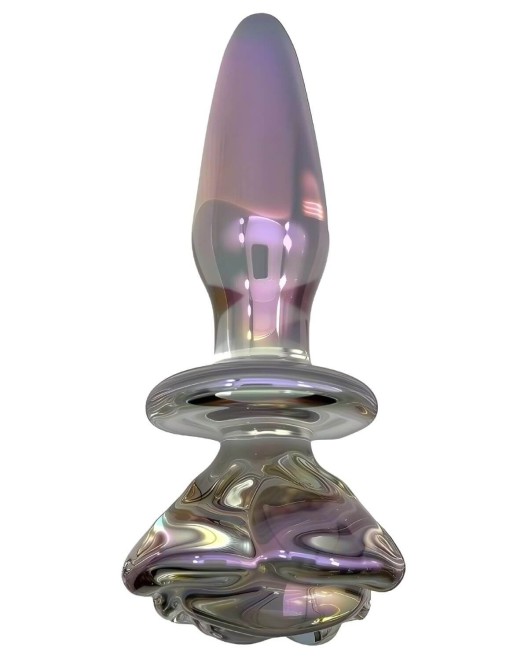 plug anal en verre nacré, Glassia flora, Paradise boutik, sextoy