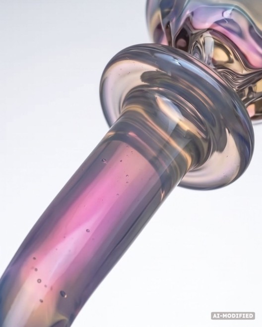 dildo en verre nacré, Glassia bloom, paradise Boutik, zoom