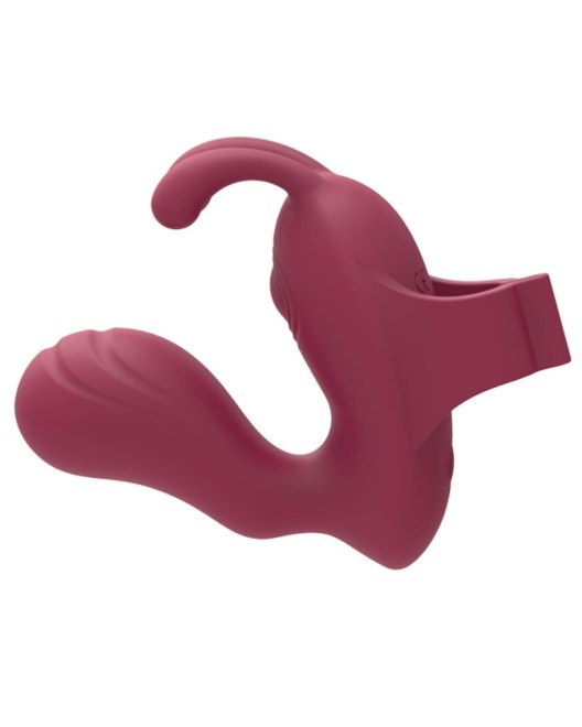 doigt vibrant double stimulation, Owii, rouge, Paradise Boutik, profil du sextoy