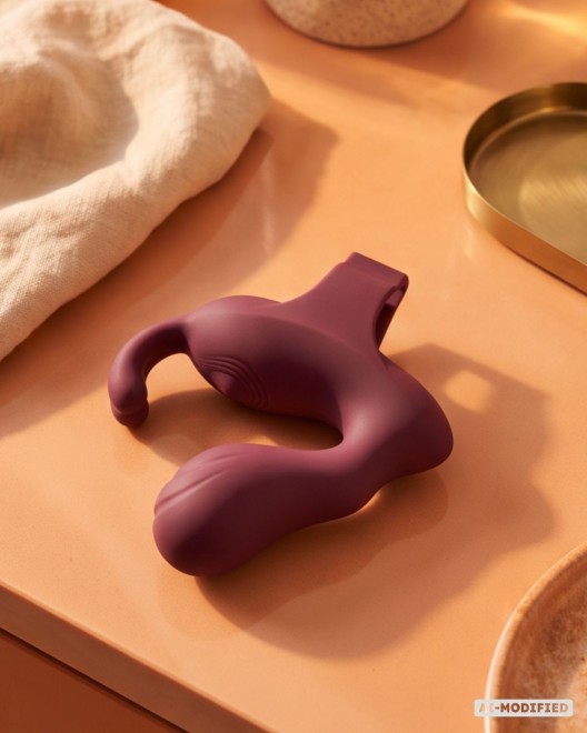 doigt vibrant double stimulation, Owii, rouge, Paradise Boutik, sur table