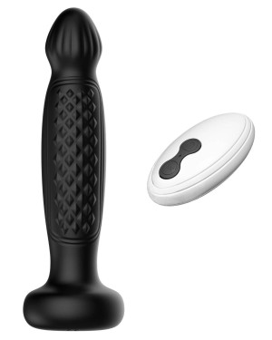 plug vibrant télécommandé à effets de vagues, Wavy Vive, Paradise boutik, noir, ensemble