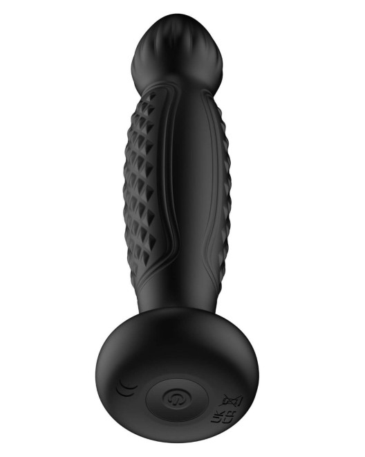 plug vibrant télécommandé à effets de vagues, Wavy Vive, Paradise boutik, noir, sextoy vue face