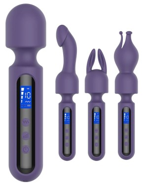 vibromasseur wand à trois embouts interchangeables, Sensiplay, Paradise boutik, ensemble