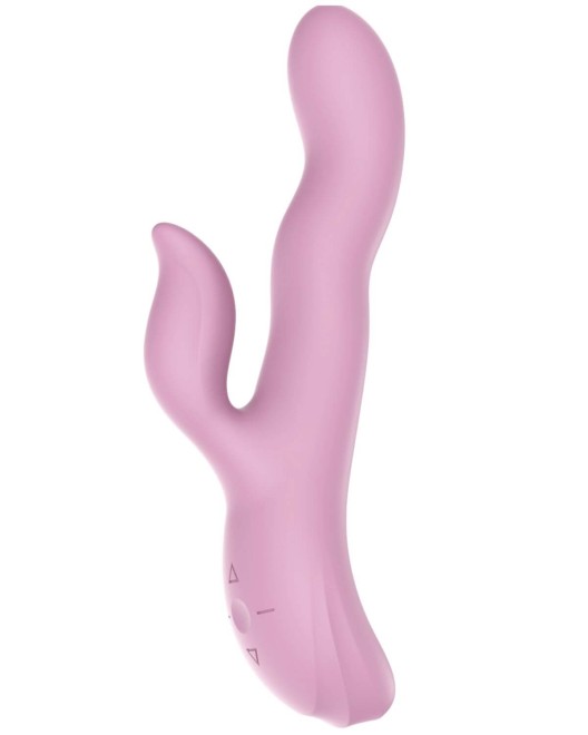 vibromasseur rabbit vibrations et vagues, Nami, rose, Paradise Boutik, vue côté
