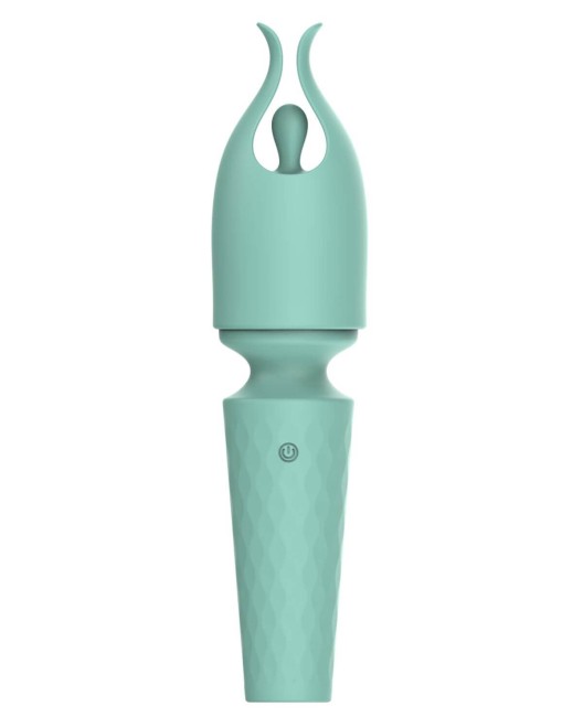 vibromasseur wand mini à 4 embouts, Five one, vert, Paradise boutik, avec tête massage