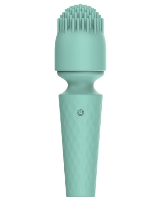 vibromasseur wand mini à 4 embouts, Five one, vert, Paradise boutik, avec tête picots