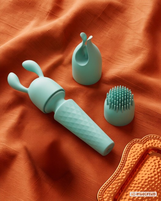 vibromasseur wand mini à 4 embouts, Five one, vert, Paradise boutik, accessoires