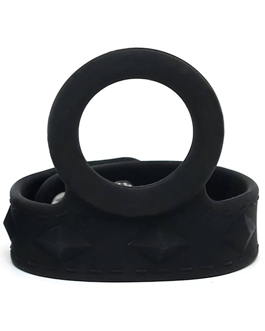 anneau pénis et testicules en silicone, noir, Paradise Boutik, vue dos