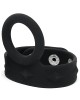 anneau pénis et testicules en silicone, noir, Paradise Boutik, vue profil