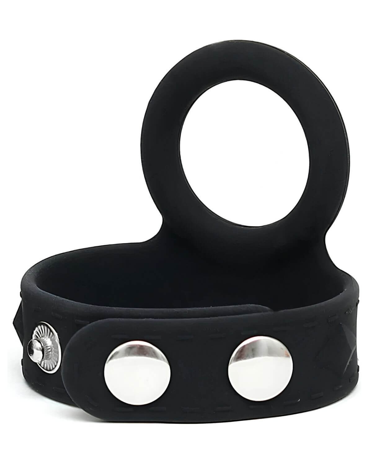 anneau pénis et testicules en silicone, noir, Paradise Boutik, photo produit