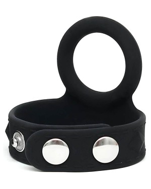 anneau pénis et testicules en silicone, noir, Paradise Boutik, photo produit
