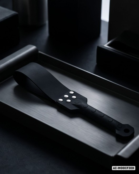 paddle bdsm en silicone souple, noir, Paradise boutik, coffret
