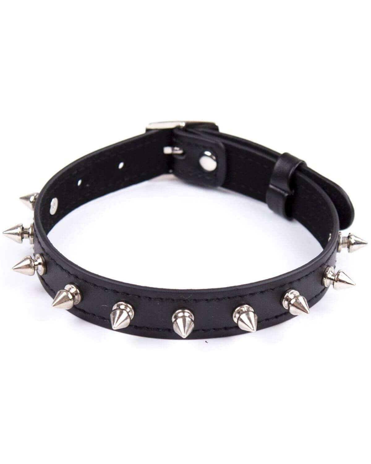 collier ras-de-cou en simili cuir clouté, Paradise boutik, vue de face