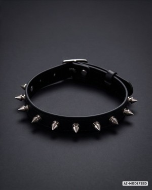 collier ras-de-cou en simili cuir clouté, Paradise boutik, photo studio