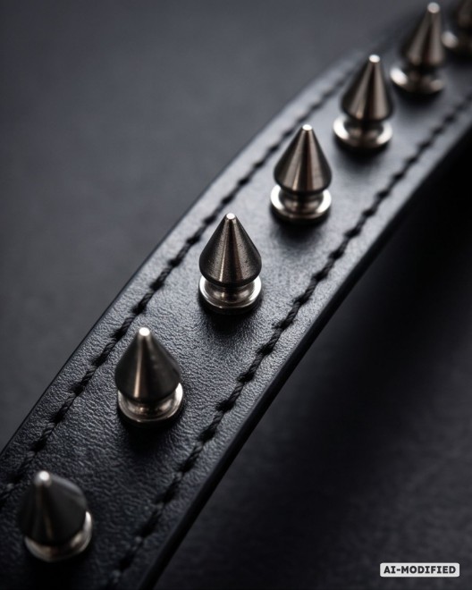 collier ras-de-cou en simili cuir clouté, Paradise boutik, zoom