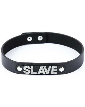 collier de soumission en simili cuir et strass, Slave, Paradise boutik, vue de face