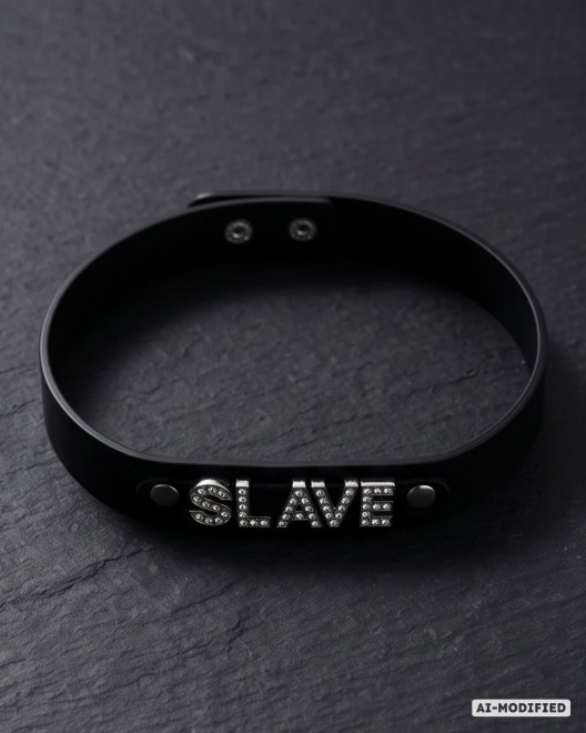 collier de soumission en simili cuir et strass, Slave, Paradise boutik, photo studio